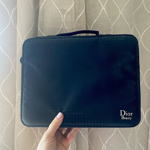 VERY large black DIOR beauty cosmetics bag with removable inserts - Picture 1 of 15
